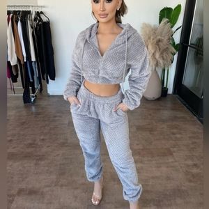 Fuzzy 2 piece jogger